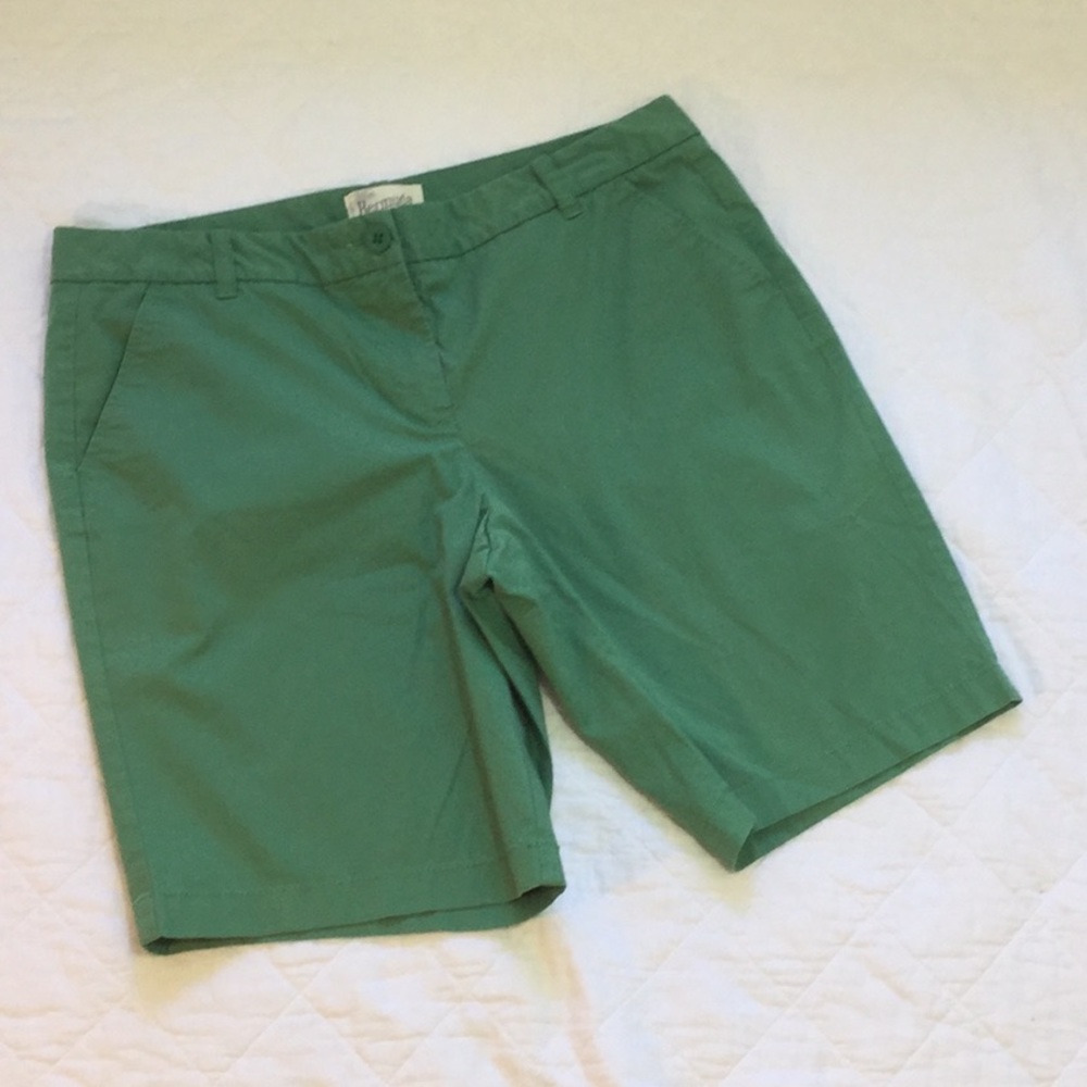 J. Crew green Bermuda shorts size 10